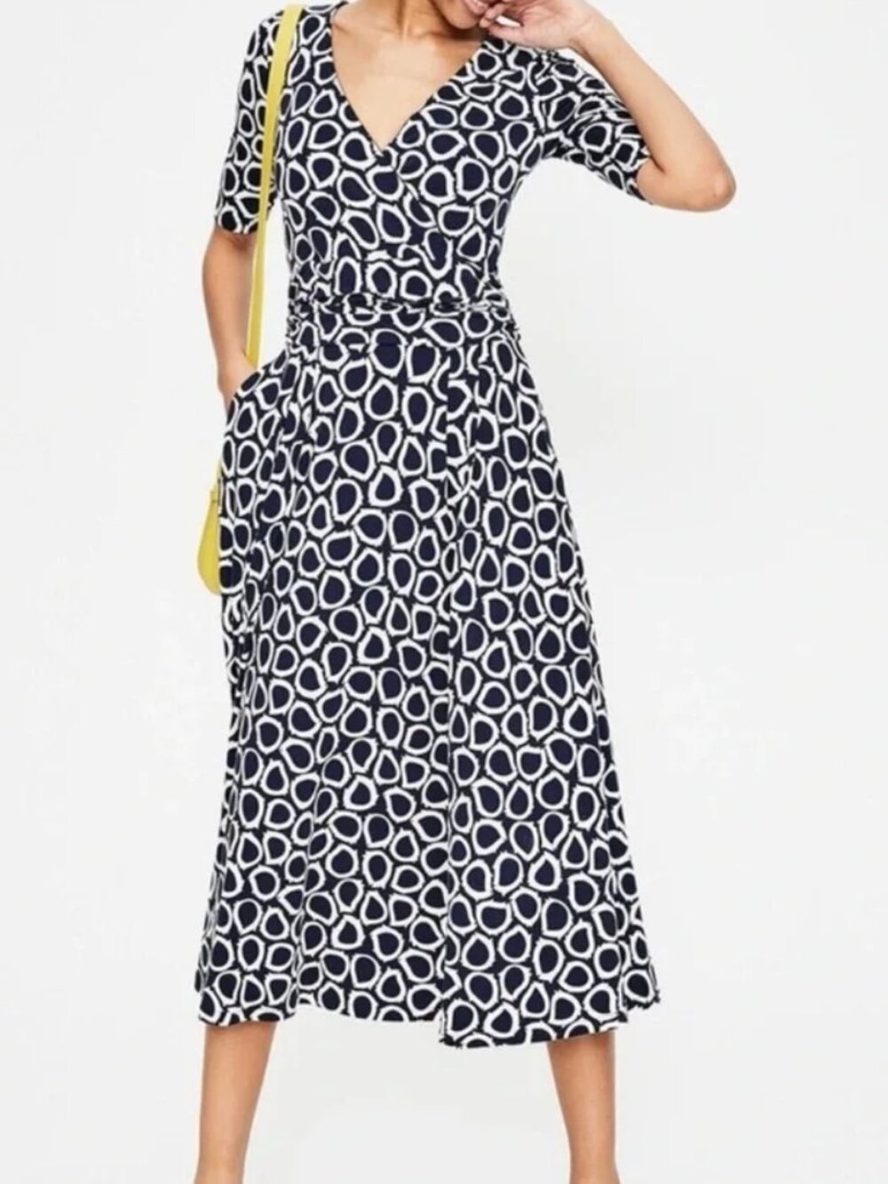 Boden Kassidy Midi Jersey Midi Dress 2R Navy White